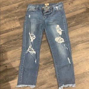 Celebrity pink distressed light jean